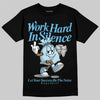 Jordan 11 Retro Legend Blue DopeSkill T-Shirt Work Hard In Silence Graphic Streetwear - Black