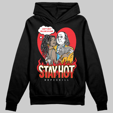 Red Sneakers DopeSkill Hoodie Sweatshirt Stay Hot Graphic Streetwear - Black