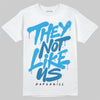 Jordan 4 Retro Military Blue DopeSkill T-Shirt They Not Like Us Graphic Streetwear - White 