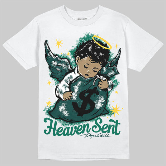 Jordan 4 Retro Oxidized Green DopeSkill T-Shirt Heaven Sent Graphic Streetwear - White