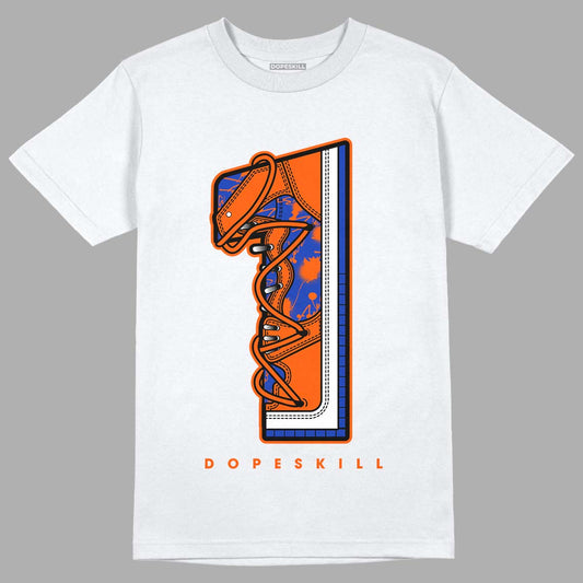 Dunk Low Futura Orange Blaze DopeSkill T-Shirt No.1 Graphic Streetwear - White