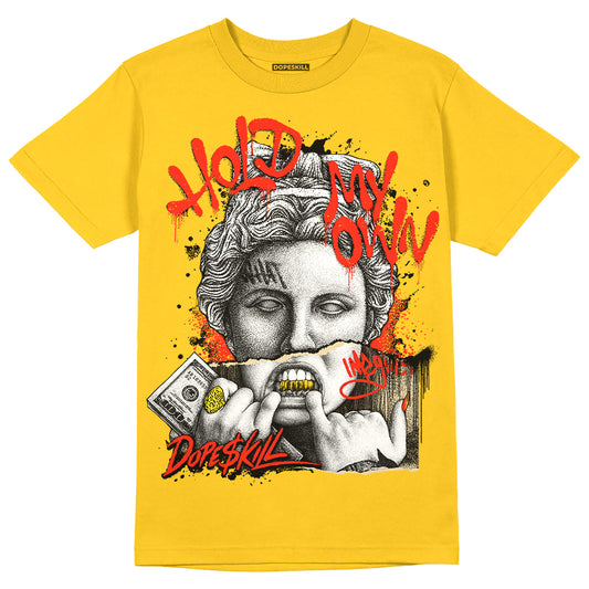 Jordan 4 Retro “Vivid Sulfur” DopeSkill Yellow T-shirt Hold My Own Graphic Streetwear 