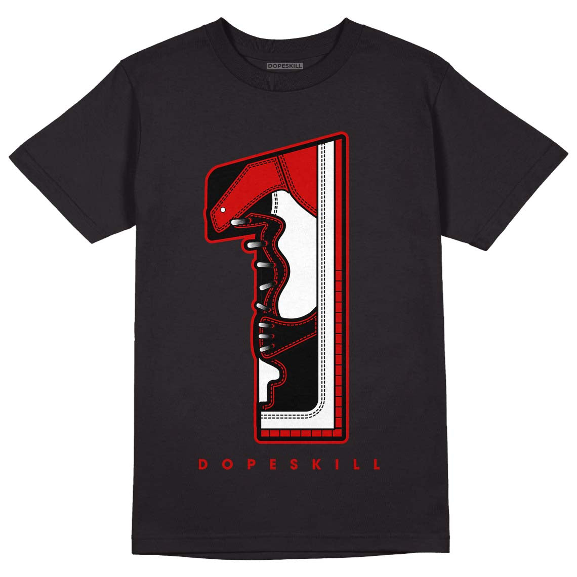 Jordan 1 Retro Low "Black Toe" DopeSkill T-Shirt No.1 Graphic Streetwear - Black