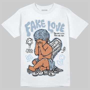 Jordan 40 “Blue Suede” DopeSkill T-Shirt False Love Graphic Streetwear - White