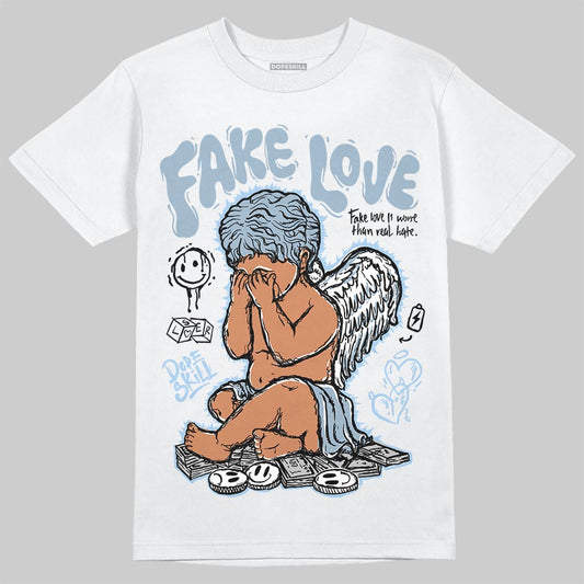 Jordan 40 “Blue Suede” DopeSkill T-Shirt False Love Graphic Streetwear - White