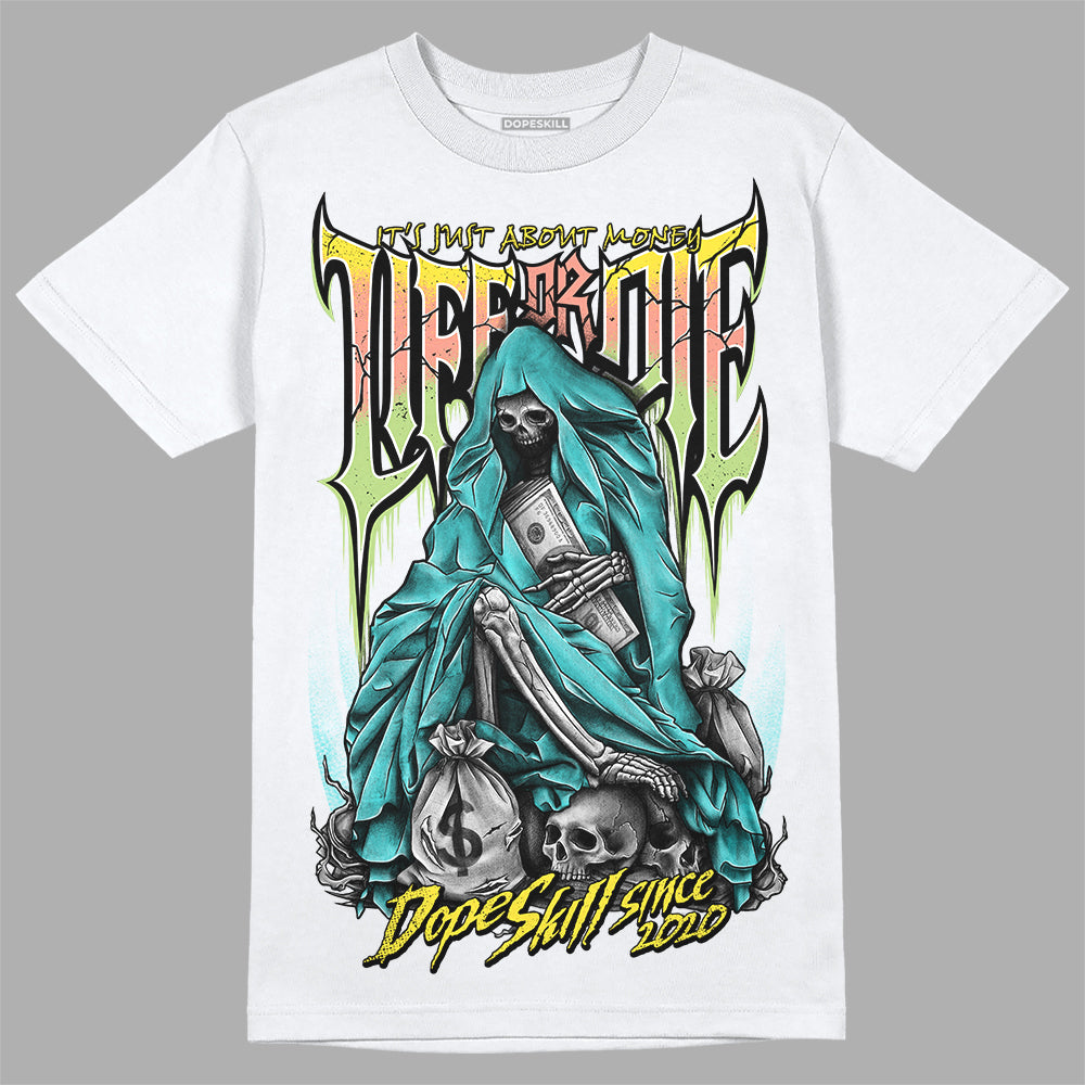 New Balance 9060 “Cyan Burst” DopeSkill T-Shirt Life or Die Graphic Streetwear - White