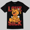 Orange, Black and White Sneakers DopeSkill T-Shirt Love Sick Graphic Streetwear - Black
