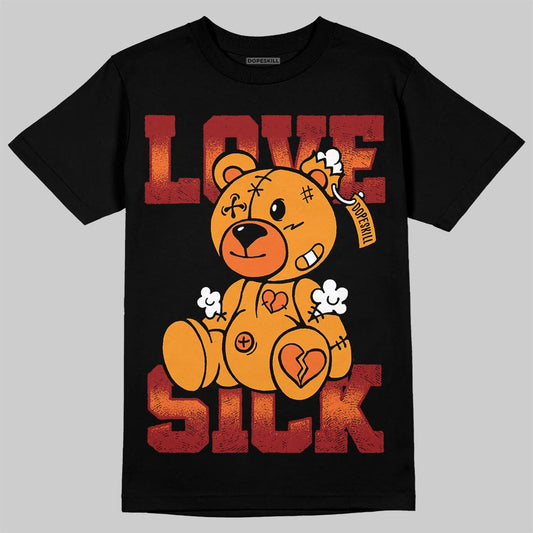 Orange, Black and White Sneakers DopeSkill T-Shirt Love Sick Graphic Streetwear - Black