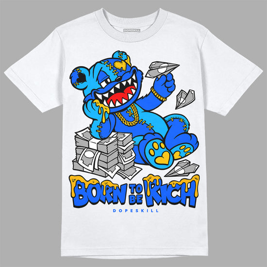 Royal Blue Sneakers DopeSkill T-shirt Born To Be Rich Graphic Streetwear - White