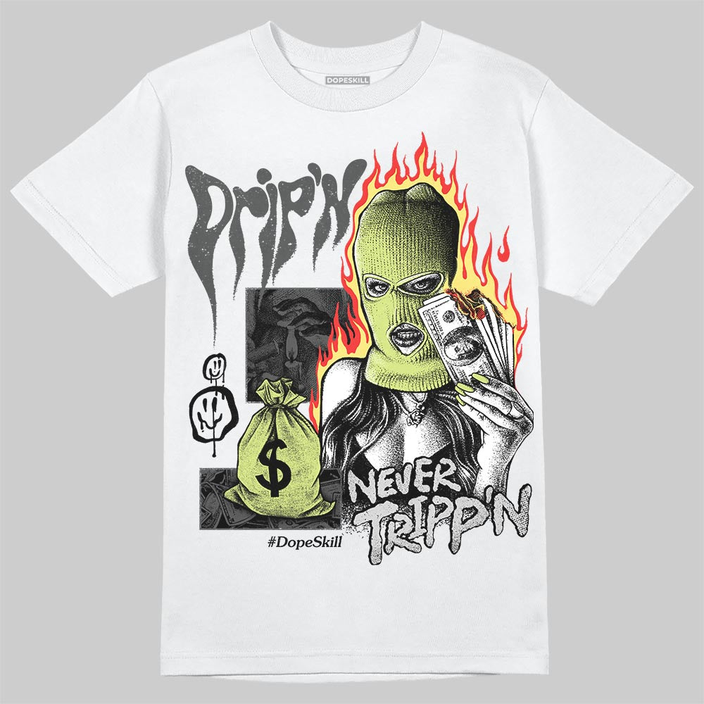Jordan 4 GS “Light Lemon Twist” DopeSkill T-Shirt Drip'n Never Tripp'n Graphic Streetwear - White
