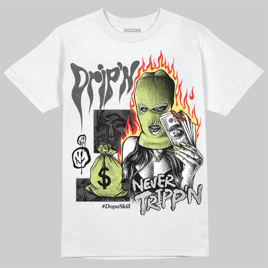 Jordan 4 GS “Light Lemon Twist” DopeSkill T-Shirt Drip'n Never Tripp'n Graphic Streetwear - White