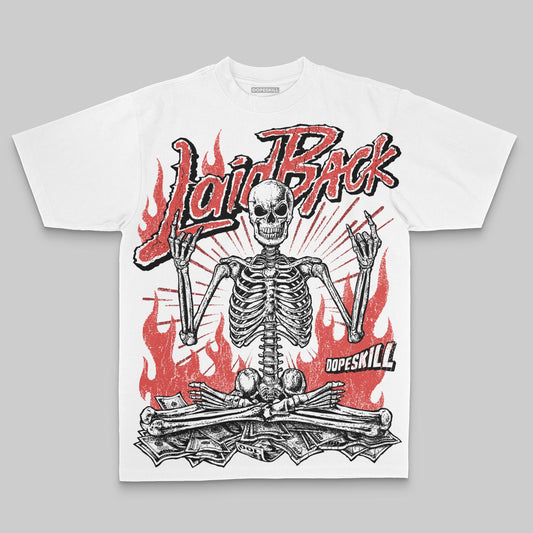 Red Oversize Print Laid Back DopeSkill Graphic Premium T-shirt Streetwear - White