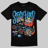 Jordan 4 Retro Military Blue DopeSkill T-Shirt Study Hard Graphic Streetwear - Black