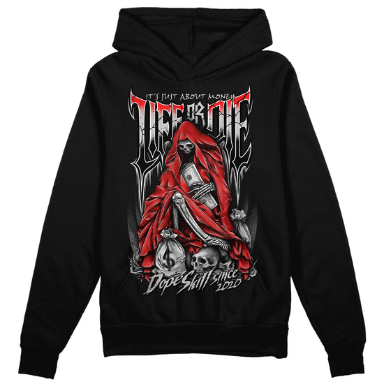 Jordan Spizike Low Bred DopeSkill Hoodie Sweatshirt Life or Die Graphic Streetwear - Black 