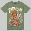 Jordan 4 Retro OG SP Undefeated (2025) DopeSkill T-Shirt False Love Graphic Streetwear - Military Green