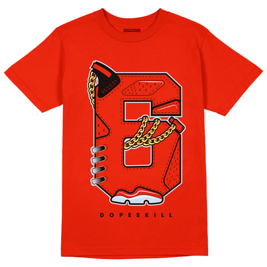 Jordan 6 Retro Toro Bravo DopeSkill Varsity Red T-shirt No.6 Graphic Streetwear