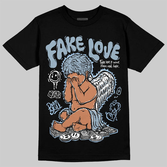 Jordan 40 “Blue Suede” DopeSkill T-Shirt False Love Graphic Streetwear - Black