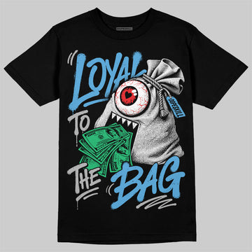 Jordan 14 Black and University Blue DopeSkill T-Shirt Loyal To The Bag Graphic Streetwear - black