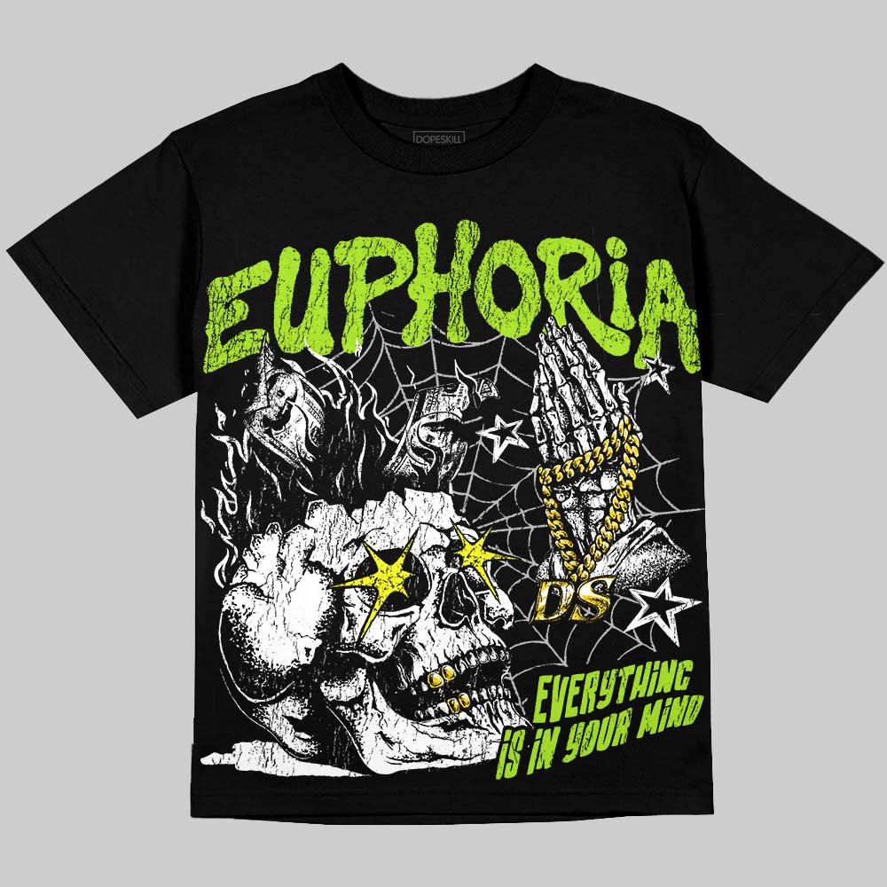 Max 95 Big Bubble Neon Yellow DopeSkill Oversize Print T-Shirt Euphoria Graphic Streetwear - Black