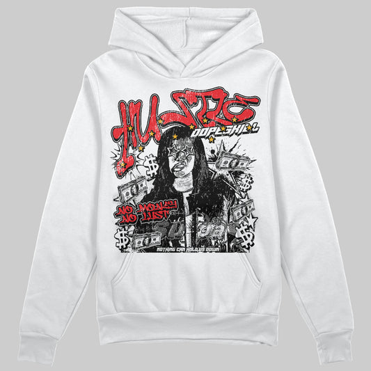 Red Sneakers DopeSkill Hoodie Sweatshirt No Money No Lust Graphic Streetwear - White