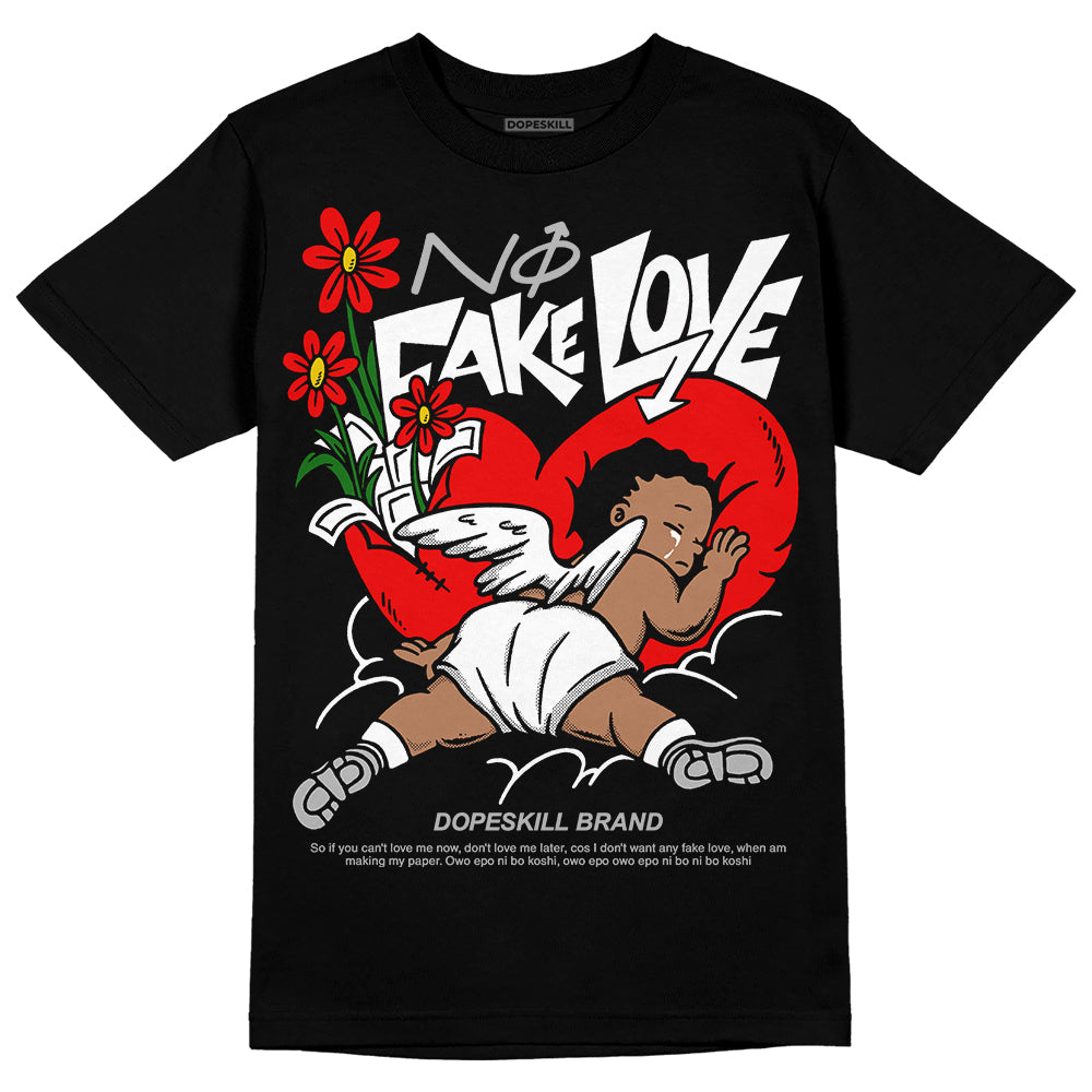 Dunk Low Panda White Black DopeSkill T-Shirt No Fake Love Graphic Streetwear - Black