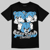 Jordan 14 Black and University Blue DopeSkill T-Shirt Stay Solid Graphic Streetwear - black
