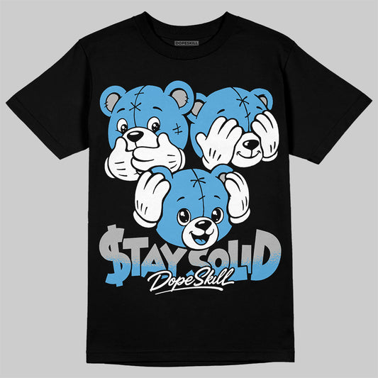 Jordan 14 Black and University Blue DopeSkill T-Shirt Stay Solid Graphic Streetwear - black