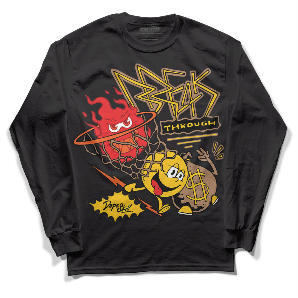 Yellow Sneakers DopeSkill Long Sleeve T-Shirt Break Through Graphic Streetwear - black