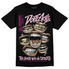 Pink Sneakers DopeSkill T-Shirt The Mouth With No Droughts Graphic Streetwear - Black