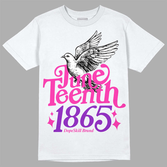 Pink Sneakers DopeSkill T-Shirt Juneteenth 1865 Graphic Streetwear - White