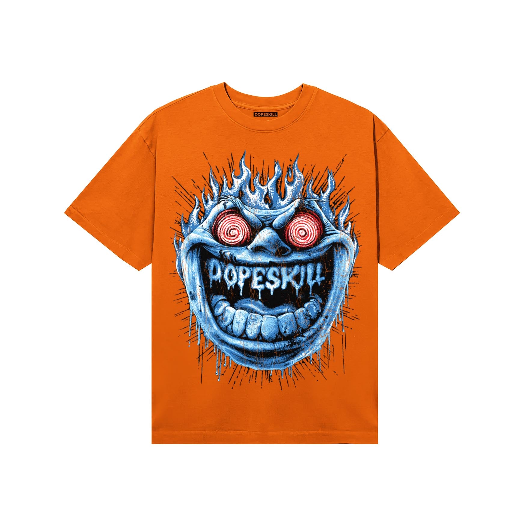 Orange, Black and White Sneakers DopeSkill T-Shirt Hellfire Graphic Streetwear - Orange