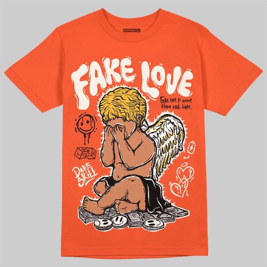 Jordan 1 Retro High OG Shattered Backboard (2025) DopeSkill T-Shirt False Love Graphic Streetwear - orange