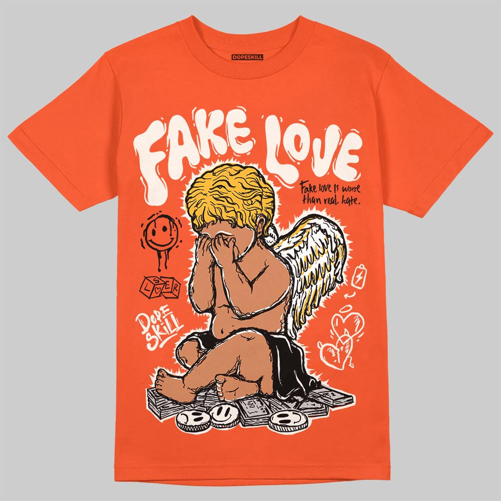 Jordan 1 Retro High OG Shattered Backboard (2025) DopeSkill T-Shirt False Love Graphic Streetwear - orange