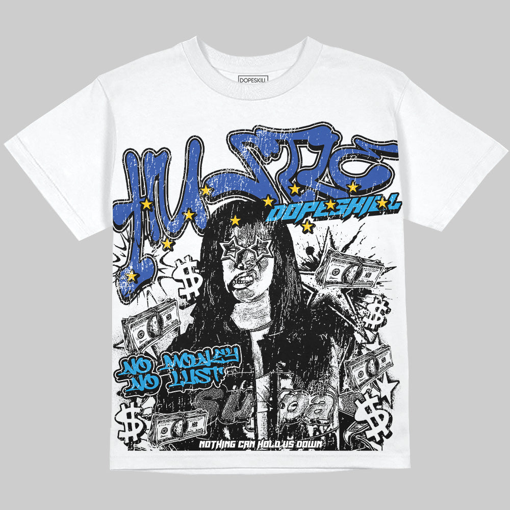 Royal Blue Sneakers DopeSkill Oversize Print T-Shirt No Money No Lust Graphic Streetwear