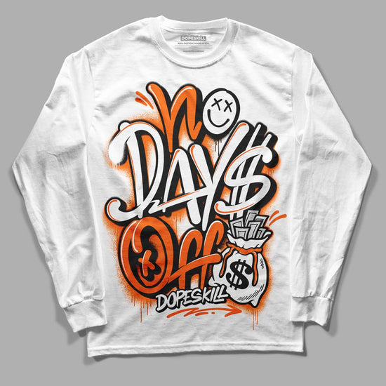 Orange, Black & White Sneakers DopeSkill Long Sleeve T-Shirt No Days Off Graphic Streetwear - White