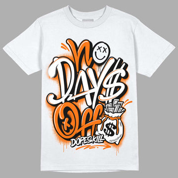 Orange, Black & White Sneakers DopeSkill T-Shirt No Days Off Graphic Streetwear - White