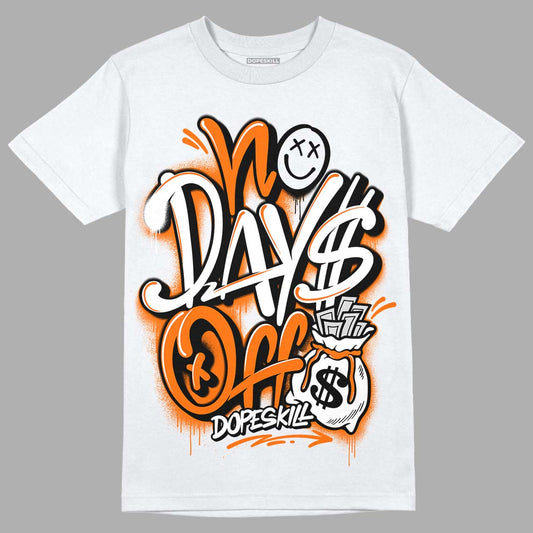 Orange, Black & White Sneakers DopeSkill T-Shirt No Days Off Graphic Streetwear - White