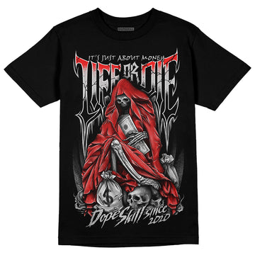 Jordan Spizike Low Bred DopeSkill T-Shirt Life or Die Graphic Streetwear - Black