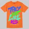 Orange, Black and White Sneakers DopeSkill T-Shirt They Not Like Us Graphic Streetwear - Orange 