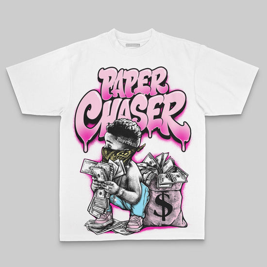 Pink Oversize Print Paper Chaser Boy DopeSkill Graphic T-shirt Streetwear - White