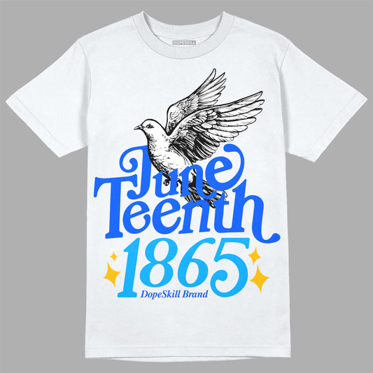 Royal Blue Sneakers DopeSkill T-Shirt Juneteenth 1865 Graphic Streetwear - White