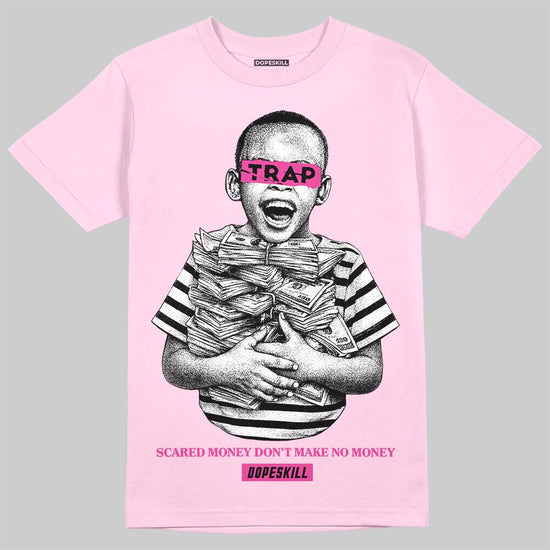 Pink Sneakers DopeSkill T-Shirt Scared Money Don't Make No Money Graphic Streetwear - Light Pink