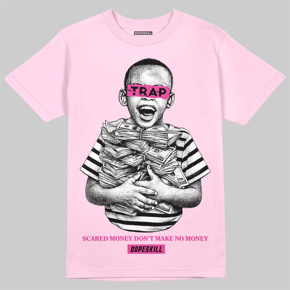 Pink Sneakers DopeSkill T-Shirt Scared Money Don't Make No Money Graphic Streetwear - Light Pink