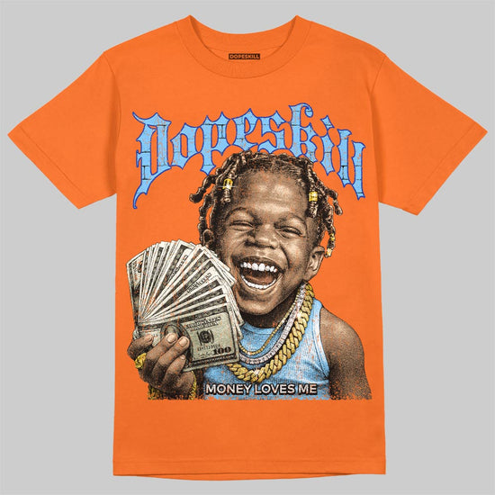 Orange, Black and White Sneakers DopeSkill T-Shirt Money Loves Me Graphic Streetwear - orange
