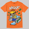 Orange, Black and White Sneakers DopeSkill T-Shirt No Luck, All Hustle Graphic Streetwear - Orange