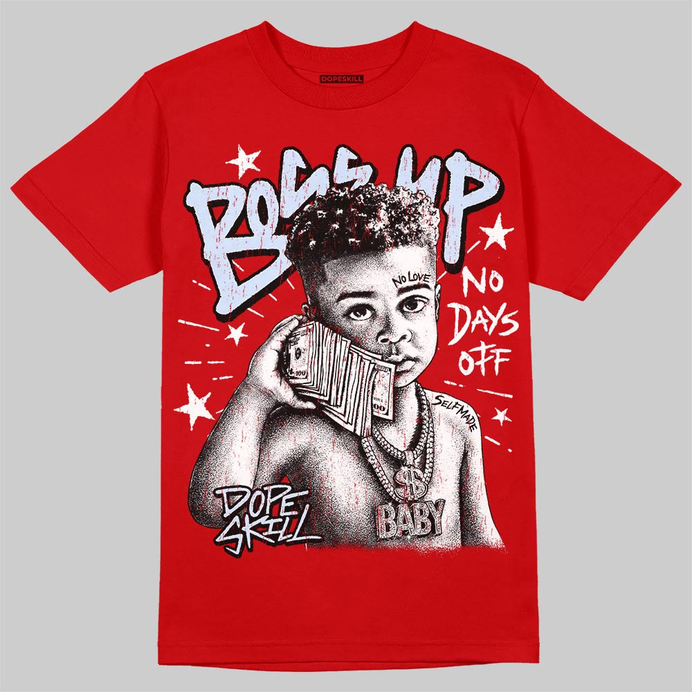 Jordan 11 Cherry DopeSkill T-Shirt Boss Up Graphic Streetwear - Red