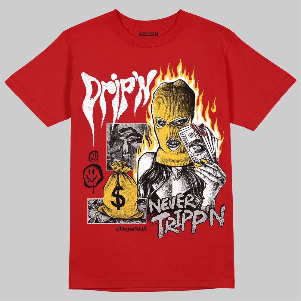 Jordan 14 Retro Ferrari (2025) DopeSkill T-Shirt Drip'n Never Tripp'n Graphic Streetwear - Red
