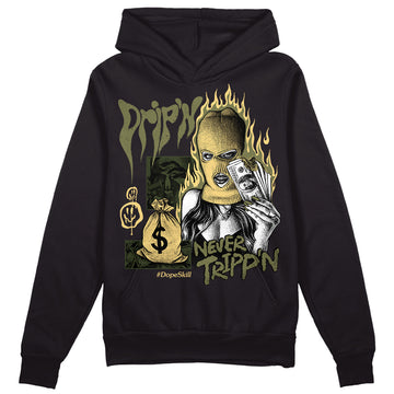 Jordan 4 Retro SE Craft Medium Olive DopeSkill Hoodie Sweatshirt Drip'n Never Tripp'n Graphic Streetwear - Black