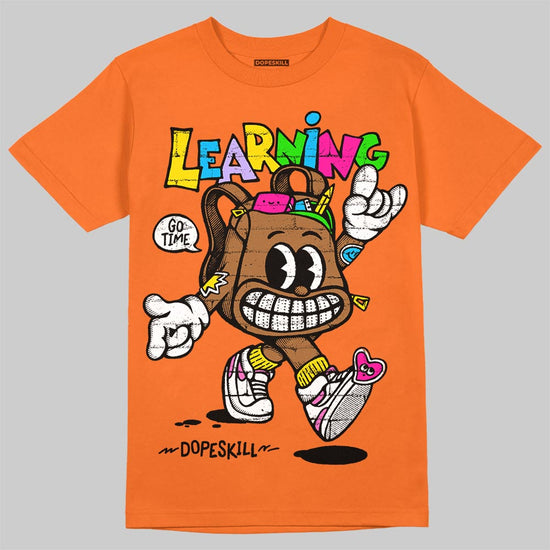 Orange, Black and White Sneakers DopeSkill T-Shirt Learning Graphic Streetwear - Orange