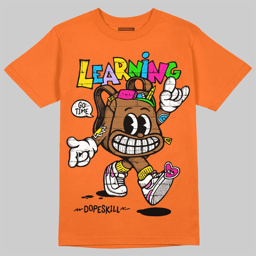 Orange, Black and White Sneakers DopeSkill T-Shirt Learning Graphic Streetwear - Orange